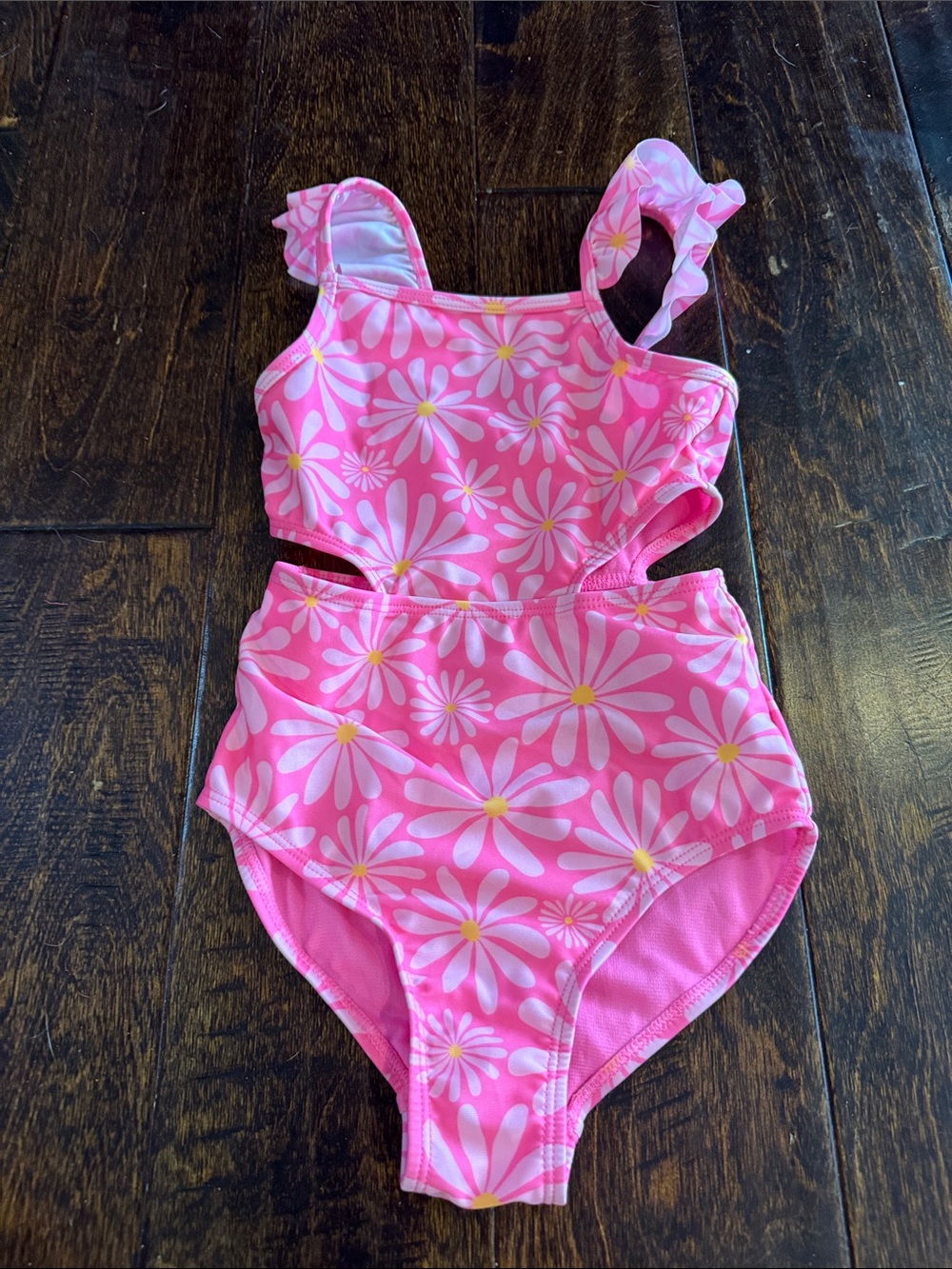 wonder nation Pink Daisy Cutout One-Piece Swimsuit